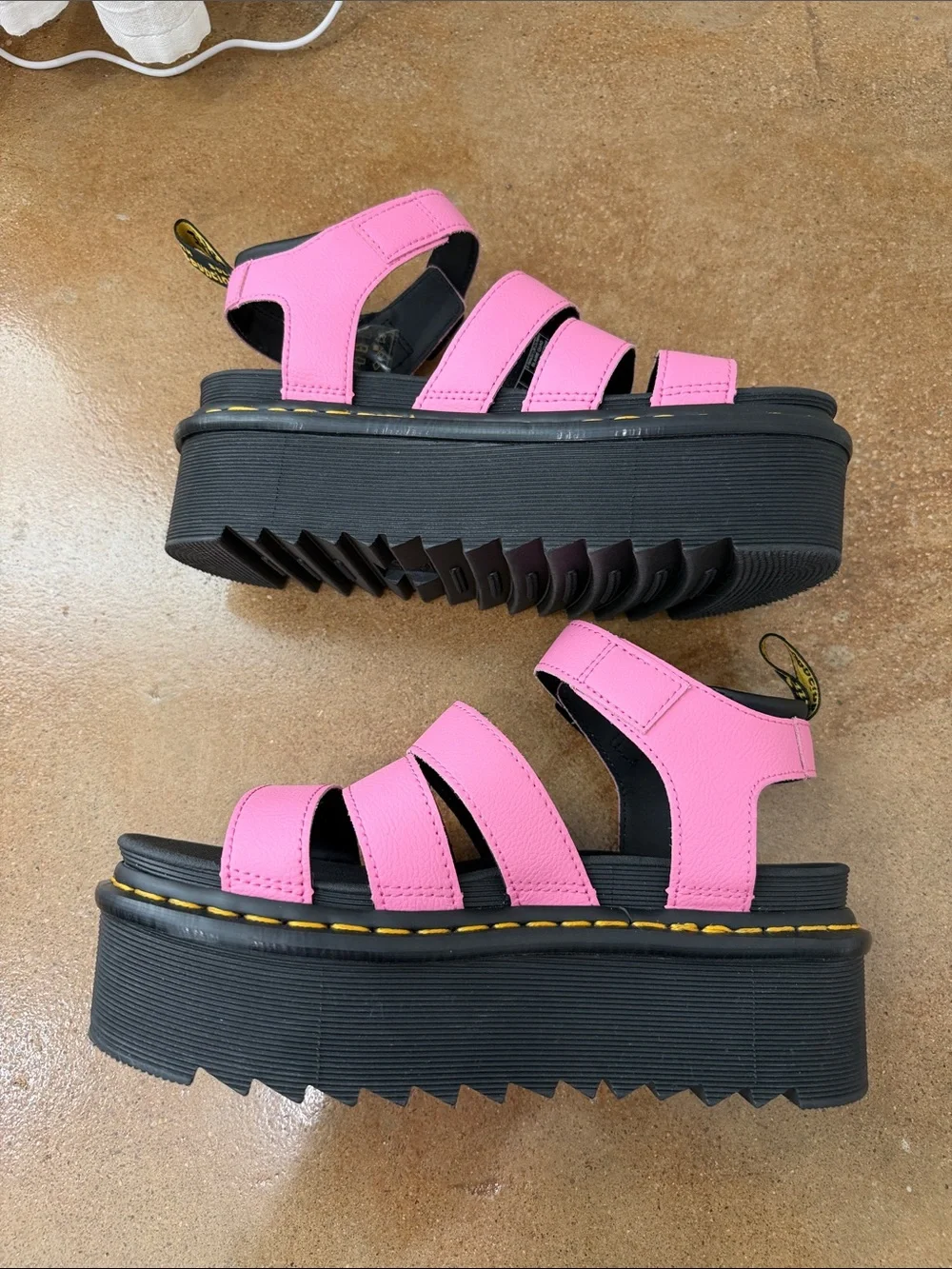 Dr. Martens Blaire Quad Platform Sandals Pink Leather Women’s US 8 EU 39 - Picture 4 of 9